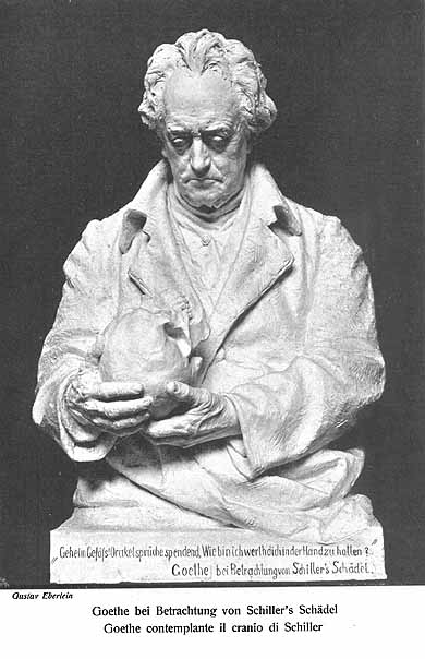 Goethe mit Schillers Schädel